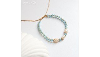 Crystal Beads Bracelet With Original Pearls Handmade in Bali